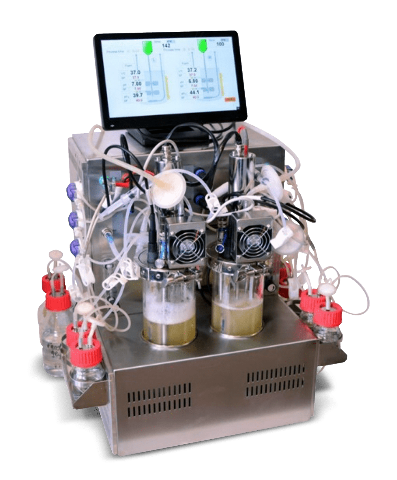 Bioréacteur double de 1 L pour la fermentation microbienne