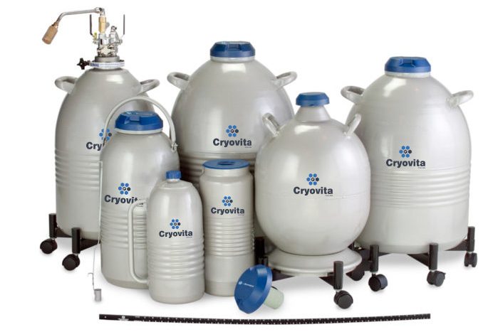 Liquid nitrogen storage tank available from Froilabo. Liquid Nitrogen Tank available in 7 sizes, ranging from 4 to 50 L. Enquire online for LN2 storage tank price.